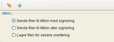 7. Skrive ut lønns- og trekkoppgaver a) Lagre filen for senere overføring Filen blir lagret på filområdet til Altinn Monitor. Du må starte Altinn Monitor for å overføre filen til Altinn. 3.