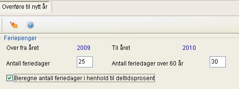 13. Overføre og klargjøre til nytt år Systemet overfører antall brukte feriedager og egenmeldinger fram til årsskiftet og eventuelt fravær frem til årsskiftet. 13.