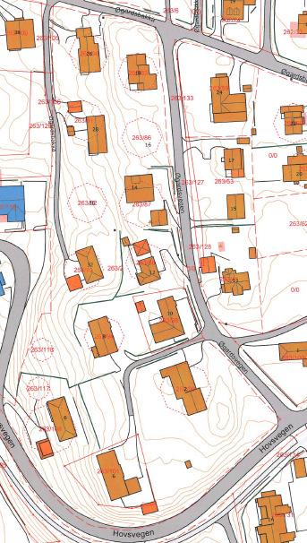 Øgardsbakka Inndeling av område Et sted må man avslutte rettingene Kommunale veier ikke