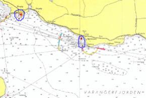 15/06 752 Kart (Chart): 115 858. * Øst-Finnmark. Varangerfjorden. Grunner. (Depths).