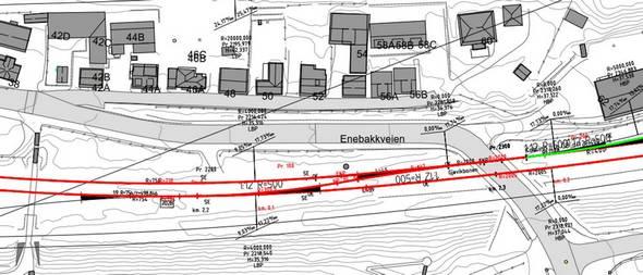 3.3.5 Mulighet for både vending av regiontog i buttsporene på Oslo S og samtidig og ha en forbindelse mellom Loenga og Gjøvikbanen i alternativene 8A2.1 og 8A2.