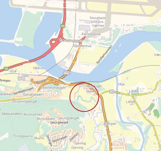 1. Innledning 1.1. Beliggenhet Bekken Fugla ligger ved Hell i Stjørdal kommune og renner gjennom et jordbruksområde før den når riksvegbru og passerer Lånke eldresenter.