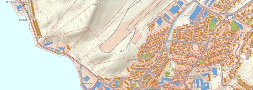 3 Topografi og snøfokk 3.3 A3: Rossmolla Rossmolla ligger ved vannkanten, like vest av Hammerfest sentrum.