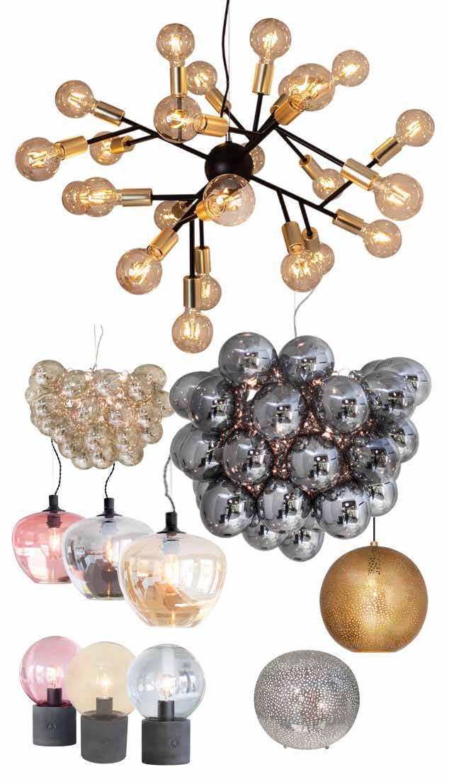 www.mesterlys.no HERO TAKLAMPE i sort/messing. H: 0cm B: 80cm. x E7 0W 99,- GROSS TAKLAMPE i røkgrå eller amber. Ø: 0cm 8 x G9 0W.99,- BELLISSIMO TAKLAMPE i glass. Amber, rosa eller røkgrå. Ø: 8cm.