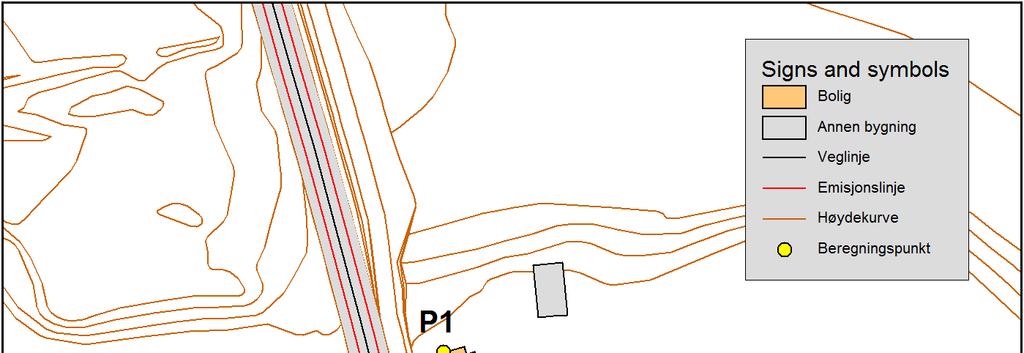 3. Beregninger Det er utført punktberegninger for vegtrafikkstøy på hvert etasjeplan for alle fasadene på bygget. Punktberegningene er oppgitt som frittfeltsverdier.