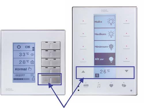 DE FORSKJELLIGE SIDENE I DLP OG TOUCH PANEL BRYTERE Panel bryterne er bygget opp slik at man står fritt til å velge antall sider i forhold til hva som skal styres.