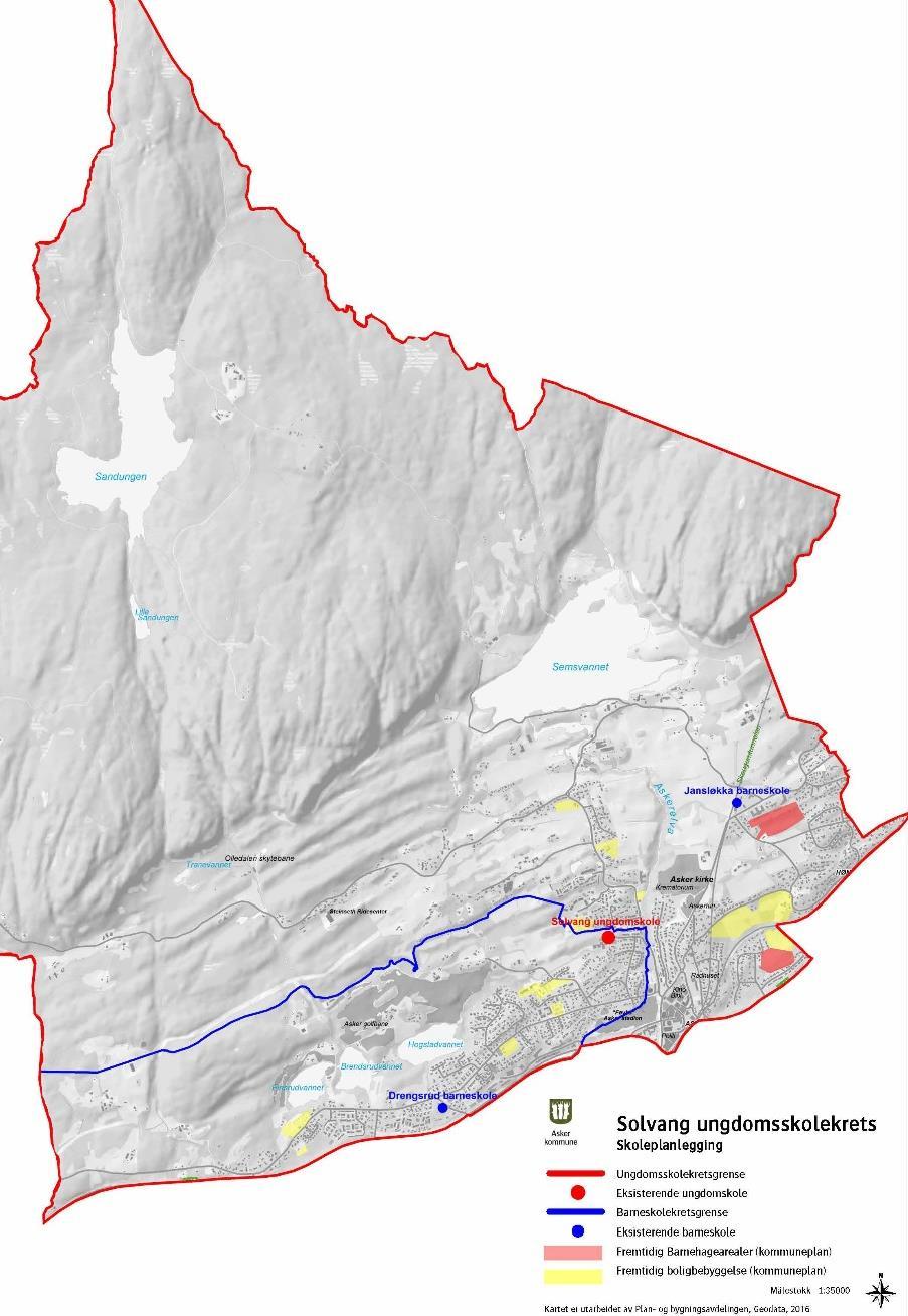 6.2 Solvang Sonens avgrensning Solvangsonen går fra Brendsrud til Vakås og fra Asker sentrum til Haveråsen, men det