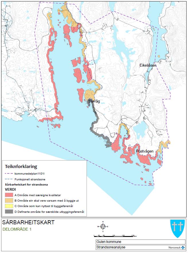 Vedlegg: Strandsoneanalyse, sårbarheitskart over Sløvåg