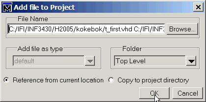 Det refererer til VHDL-filer som er under utvikling og uttesting. Det er meget viktig for en VHDL-simulator og synteseverktøy å vite hvilke bibliotek som til en hver tid er working.