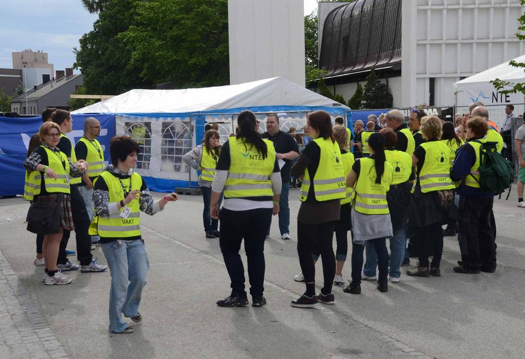 4 ORGANISERING AV SIKKERHETSFUNKSJON Foto: Steinskjerfestivalen Dette kapitlet beskriver hvordan en arrangementsorganisasjon på en god måte kan ivareta arrangementets sikkerhetsfunksjon, både ved