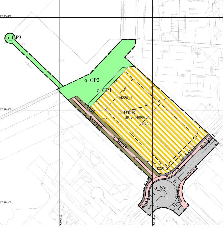 16 Offentlig ettersyn Beskrivelse av planen/tiltaket Figur 4 Plankart Formål Hensikten med planendringene er å tilføye formålet