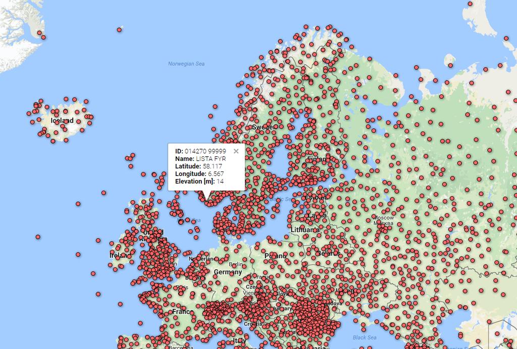 www.purenviro.com Figur 1 Værdata fra Lista Fyr hentet fra Purenviro global værdatabase2. Terrengdata er er hentet ut fra statens kartverk3.