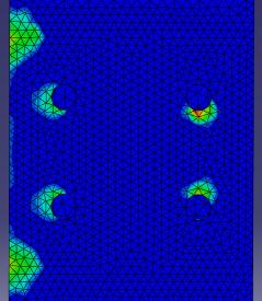 a) b) Fig 4.9 Kontaktspenning søyleflens: a) 1kN forspenning: Stegtid: 0.8518, Ut-av-planet moment: 4,59 knm b) 137, kn forspenning: Stegtid: 0.8516, Ut-av-planet moment: 4,58 knm Figur 4.5 til 4.