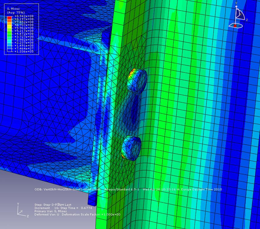 Fig 4.19 von Mises spenning:1kn forspenning.