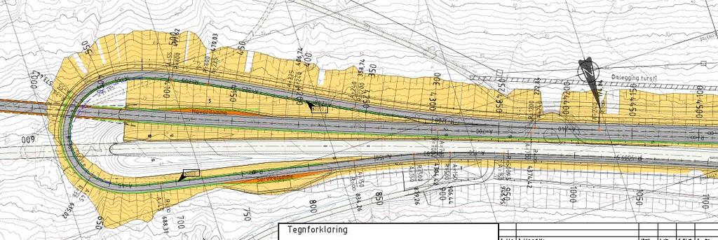 terreng. Siktforhold og geometri vil være nær optimale. Strekningen med ny 4 felts veg vil gå omlag 1.