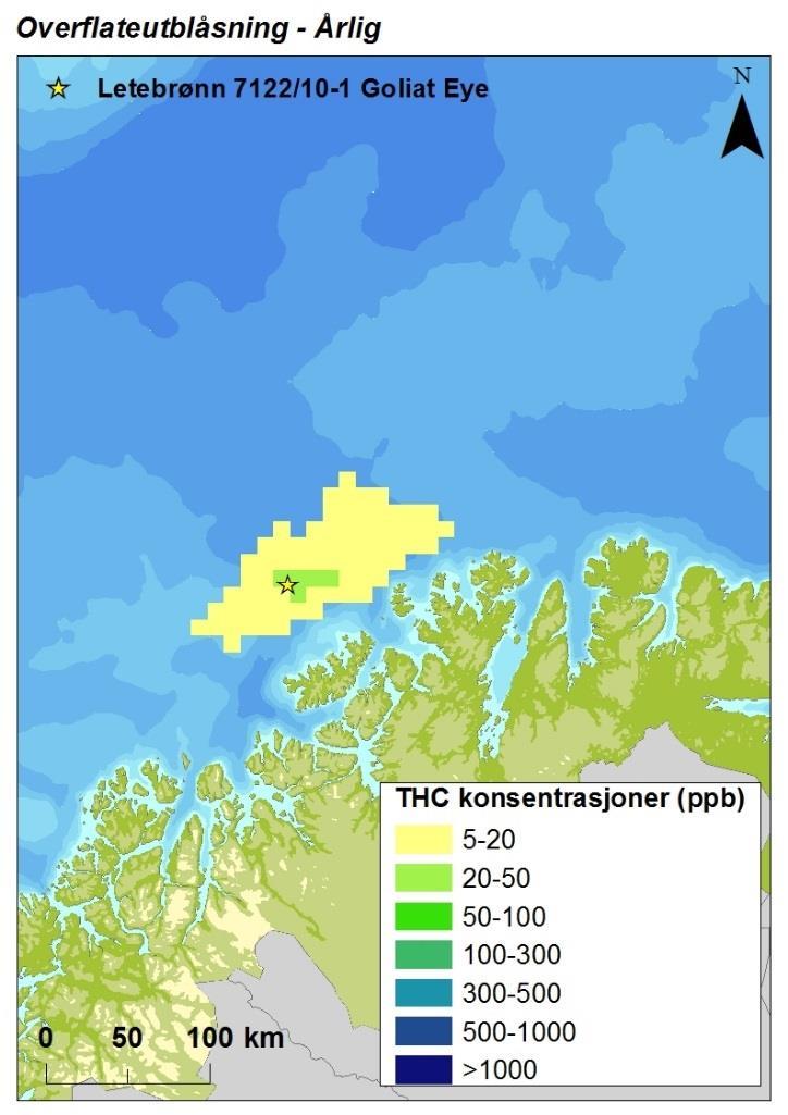 Page 8 of 22 1.4.2 Vannsøylekonsentrasjoner Nedblanding av oljen fra overflaten beregnes på basis av oljens egenskaper og den rådende sjøtilstanden.