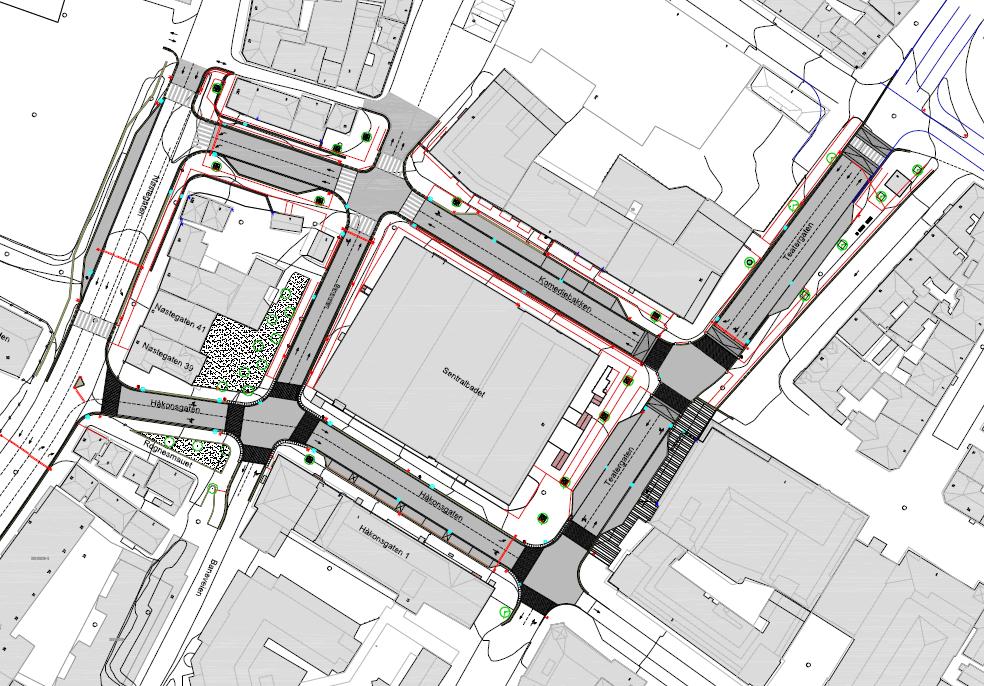 TRAFIKKANALYSE - JONSVOLLSKVARTALET 10 Figur 3: Nytt foreslått kjøremønster (Kompas 2009) Dette innebærer følgende endringer: - Jonsvollsgaten blir gågate - Komediebakken enveisreguleres mot Nøstet -