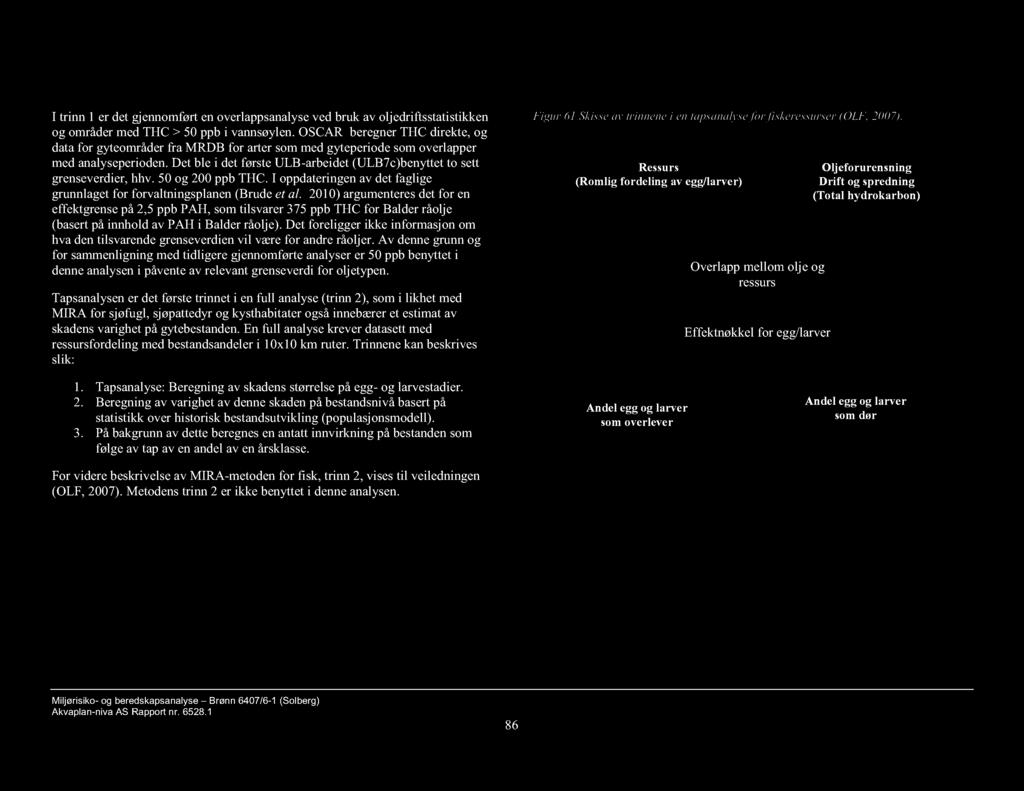 I trinn 1 er det gjennomført en overlappsanalyse ved bruk av oljedriftsstatistikken og områder med THC > 50 ppb i vannsøylen.