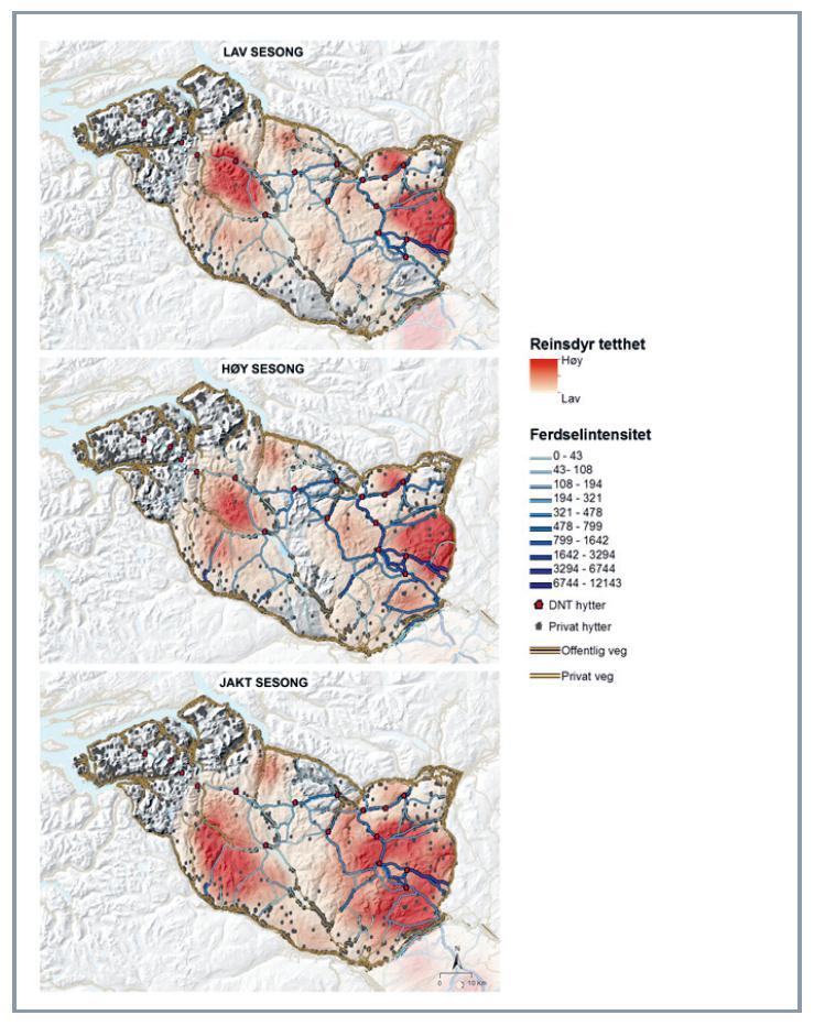 Resultater villrein Ferdselen i fjellet varierer mye, både mellom fjellområder, innad i fjellområdene, mellom årstider og gjennom døgnet.