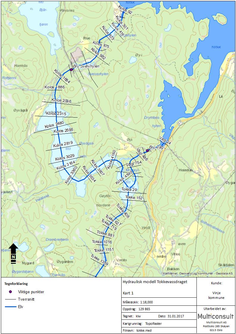 Vannlinjeberegninger for Tokkevassdraget 8 Vedlegg