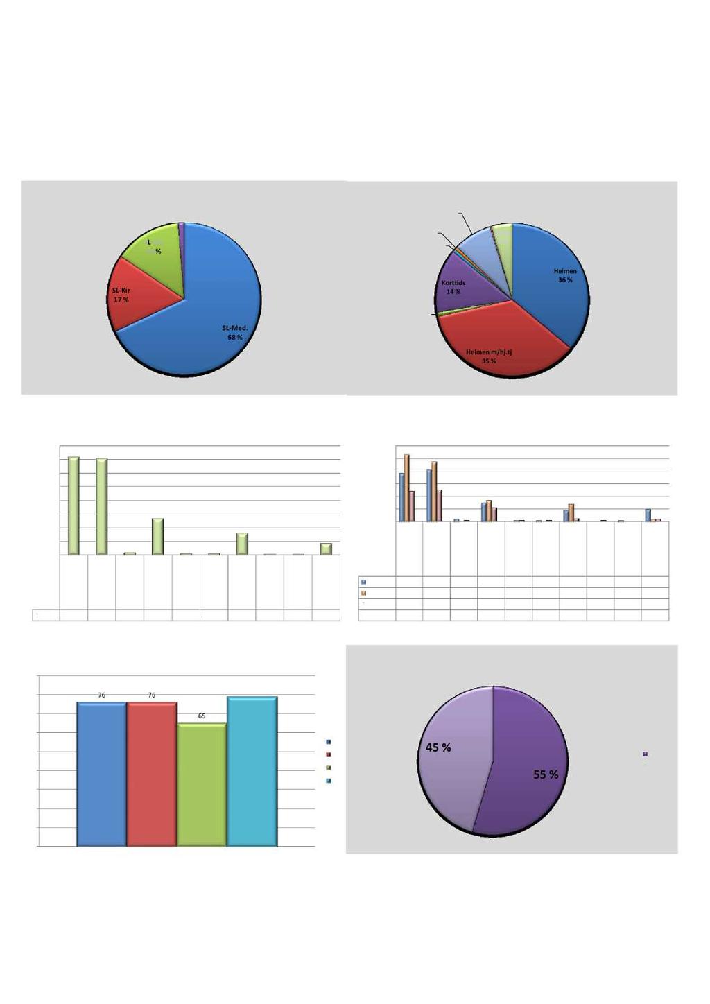 Utskrifsdato:03.10.2014 SL-Ort 14% SL-Gyn 1 % Reinnleggelse 8 % Annet 0 % Rehab 1 % Langtids 1 % Mors 4 % Innlagt fra SL-Kir 17 % SL-Med. 68 % Omsorgsb.m/hj.tj.