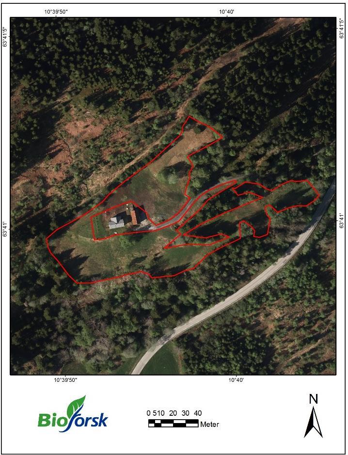 Topografisk (venstre) og ortofoto (høyre).