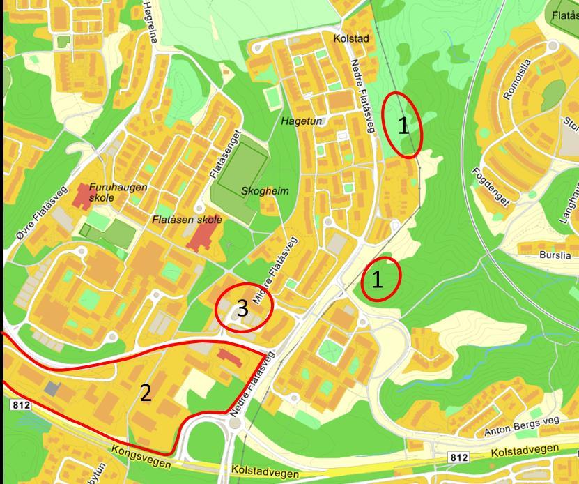 3.2 Gjenværende potensial for turproduksjon på Flatåsen. Når dette området er ferdig utbygd er lite ledig areal tilgjengelig for videre utbygging på Flatåsen.