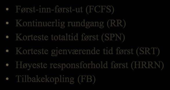 ? b) Drøft kort om moderne prosess-tidsstyring må håndtere andre utfordringer og i så fall hvilke, enn hva tilfellet var i eldre operativsystemer Spesielle nye utfordringer - med referanse til