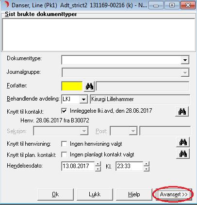 Velg «Avansert» nede til høyre 3.