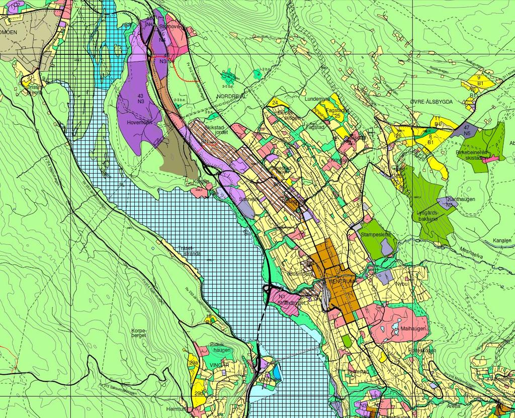 19 1.3.4 Kommuneplanens arealdel Gjeldende kommuneplan legger til rette for utvikling av E6 langs dagens trasé.