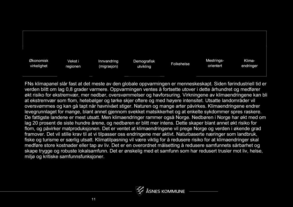 Eksterne krav og forventninger Økonomis Økonomisk virkelighet Vekst i regionen Innvandring (migrasjon) Demografisk utvikling Folkehelse Mestrings - orientert Klima - endringer FNs klimapanel slår