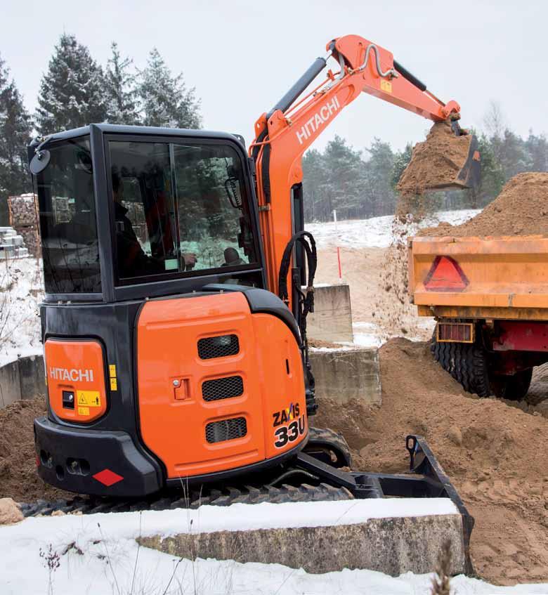 ZX33U-5 YTELSE Som alle nye ZAXIS-modeller, er minigravemaskinserien designet til å levere høye nivåer produktivitet og reduserte driftskostnader.