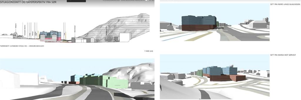 plasser nord i planområdet. I gjeldende regulering er det vist en slik parkering sør i planområdet, med atkomst fra Anne Martha Kvams veg. Utfartsparkeringen er redusert fra 100 til 60 plasser.