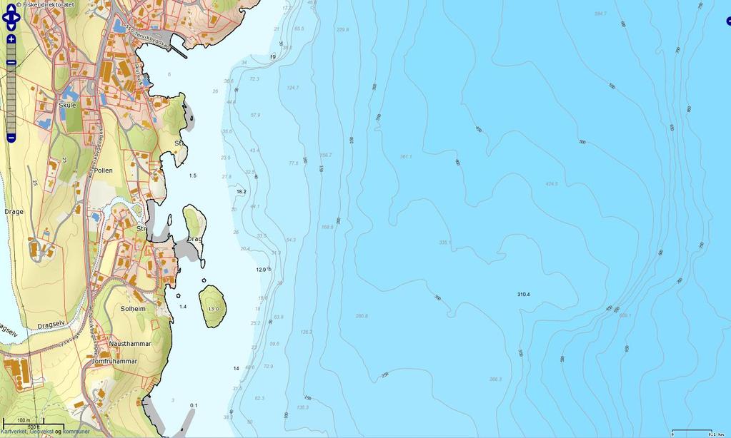 Ett utslipp på -22 m dyp Ø= 400 mm 50 200 300 150 250 350 100 400 450 500 550 600 650 700 750 800 Figur 9.