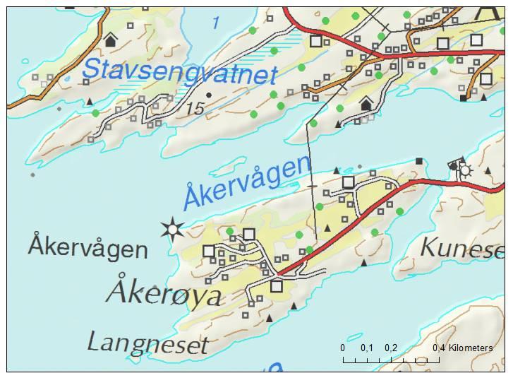 Her planlegges samtidig strandkantdeponi av de mudrede massene. Blå ramme tilsvarer omtrent utsnittet i figur 2. Figur 2.