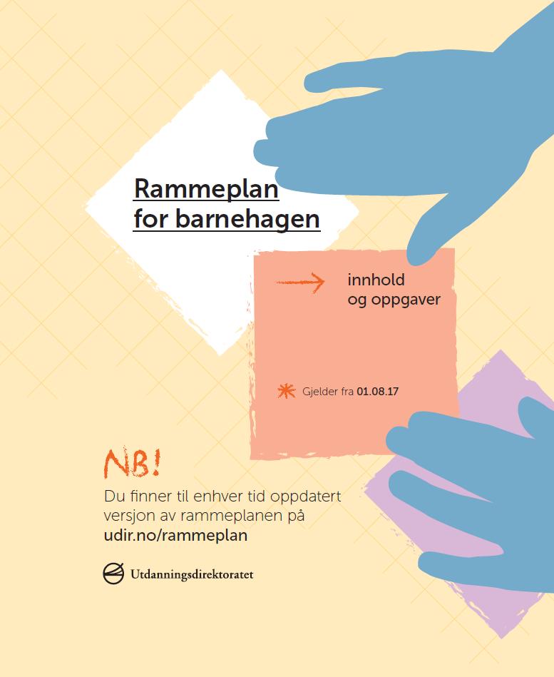 Rammeplan «Barnehagens verdigrunnlag skal formidles, praktiseres og oppleves i alle deler av barnehagens pedagogiske arbeid.