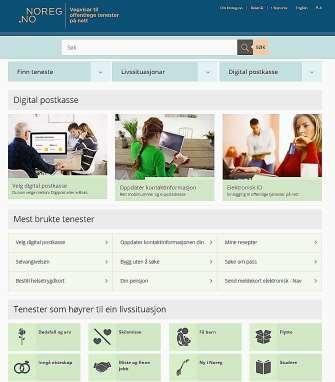 Tre måtar å finne tenester på Noreg.no 1.