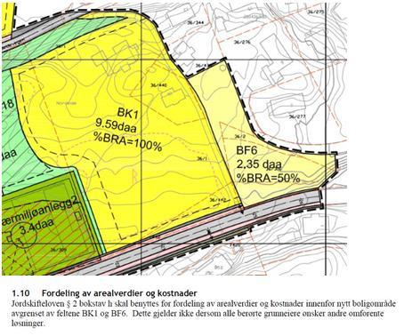 Figur 4: Del av områderegulering for Bergen kommune, Søreide. (Bergenskart.no og egendefinert 22