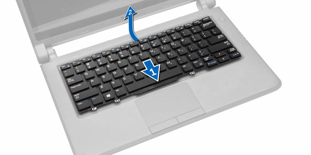 3. Skru ut skruene som fester tastaturet til datamaskinen. 4.