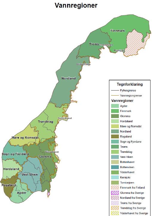 Arbeidet skal skje vassdragsvis Norge er delt inn i 16