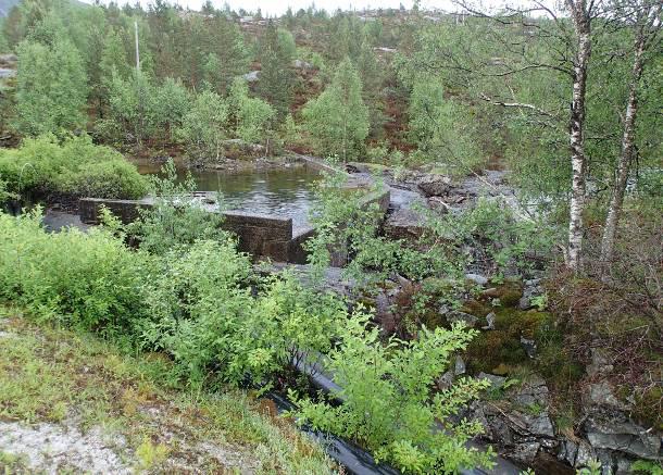 dam ved utløpet (øverst til høyre).