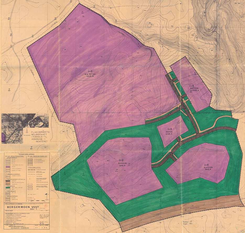 PLANPROGRAM BERGERMOEN INDUSTRIOMRÅDE 10 5 Overordnede rammer og føringer 5.1 Gjeldende reguleringsplaner Deler av området er som nevnt regulert til industri på 80-tallet.