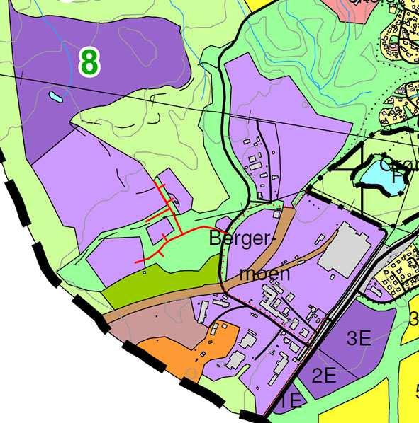 PLANPROGRAM BERGERMOEN INDUSTRIOMRÅDE 12 Figur 8: Utsnitt av forslag til revidert arealdel. 6 Konsekvenser for miljø og samfunn 6.