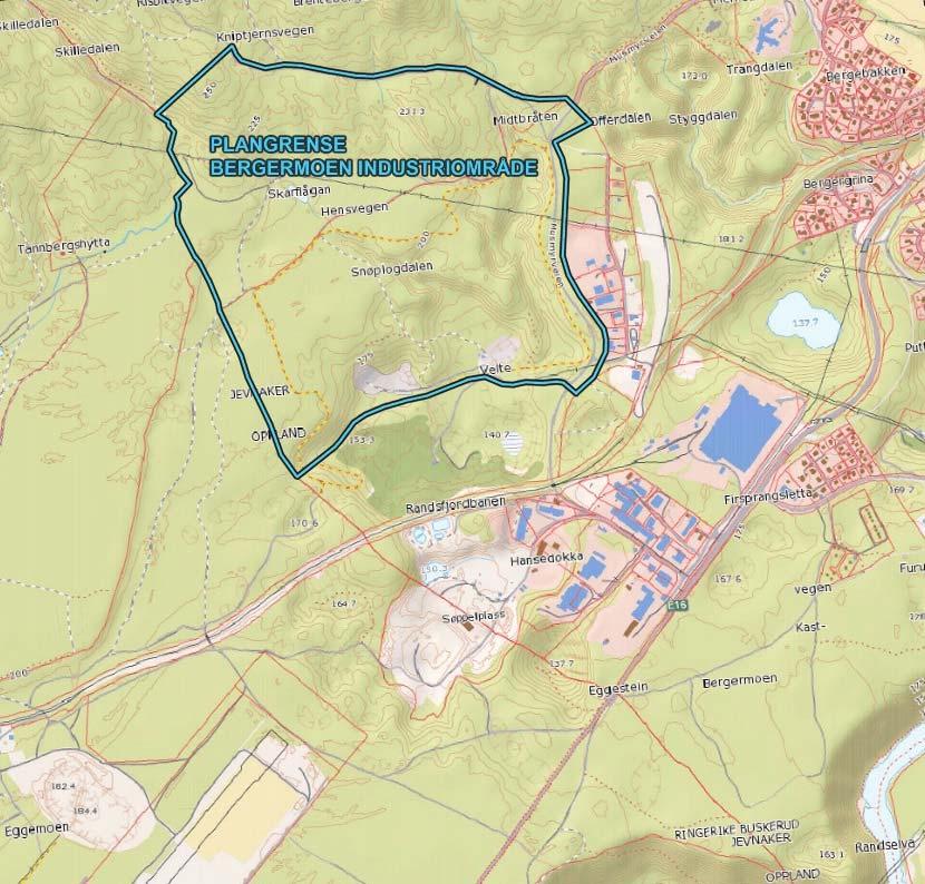 Forslag til annonsetekst I henhold til plan og bygningslovens 12 8 varsles det oppstart av planarbeid og høring av planprogram for Bergermoen industriområde, samt forhandlinger om utbyggingsavtale