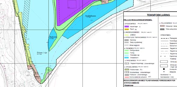 Utsnitt av gjeldande reguleringsplan