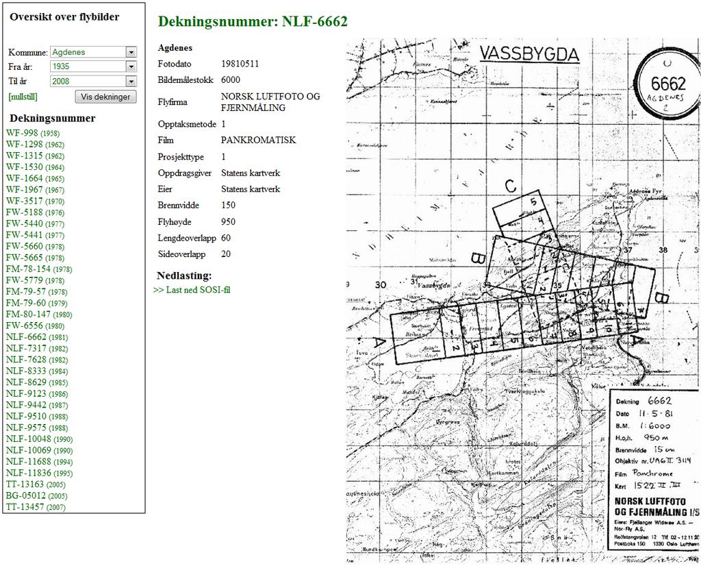 Sentralarkivet har en nær komplett samling av de flyfoto som er tatt i Norge tilbake til 1935 og inneholder mer enn 1,3 millioner originale bilder.