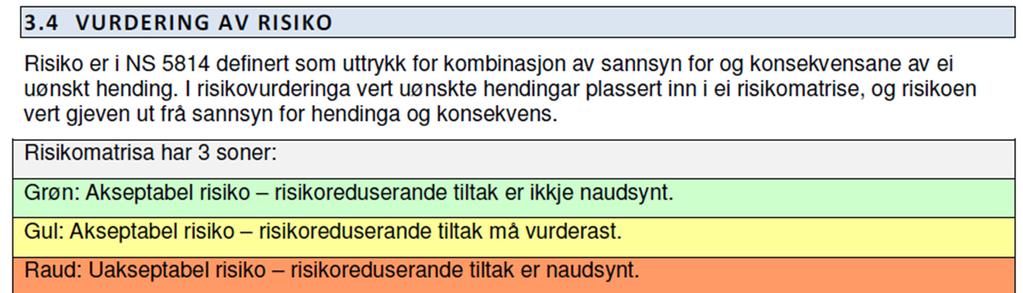 7) Forklaring til risikomatrisen 8)