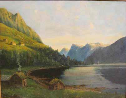 1912 Fjordlandskap i måneskinn 52 x 69 cm 200 Olje på