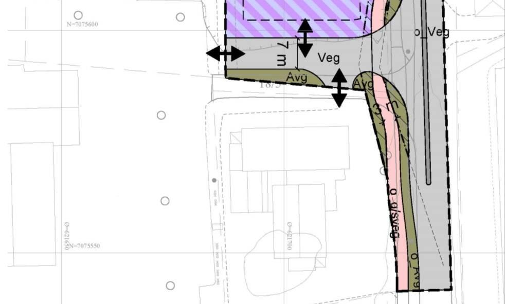 For å få gjennomgående gang- og sykkelveg på vestre side av Magnus den godes veg ble planområdet utvidet for å sikre tilstrekkelig areal for dette. 5.