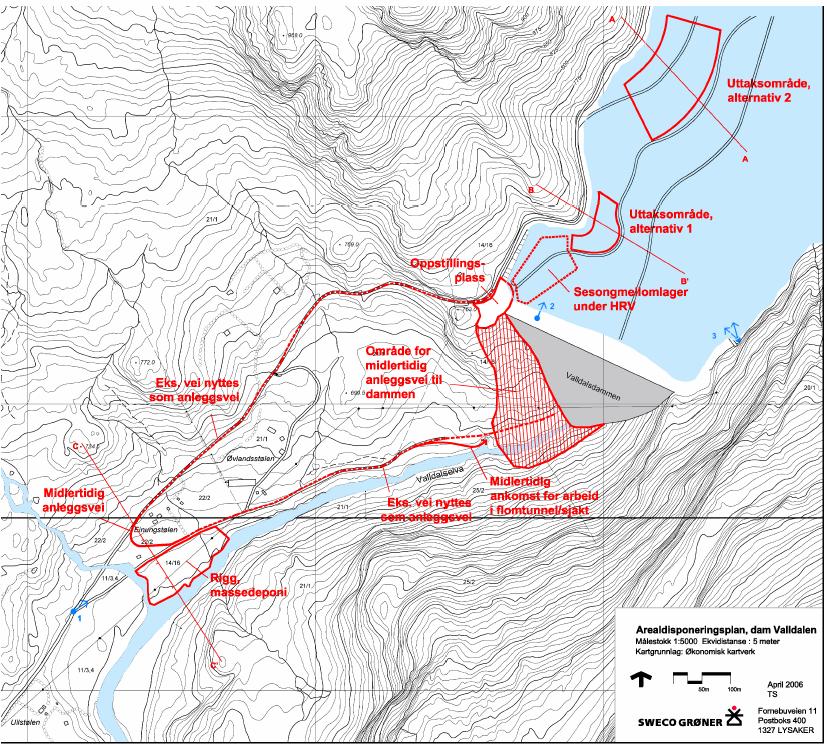 Alt steinuttaket var opphaveleg planlagt å skulle skje under HRV Uttaksområde alt. 2 var planlagt hovuduttak. Fjellet synte seg å ha tett med sprekker og stikk, og av dei omlag 23.500 fm3 ( 33.